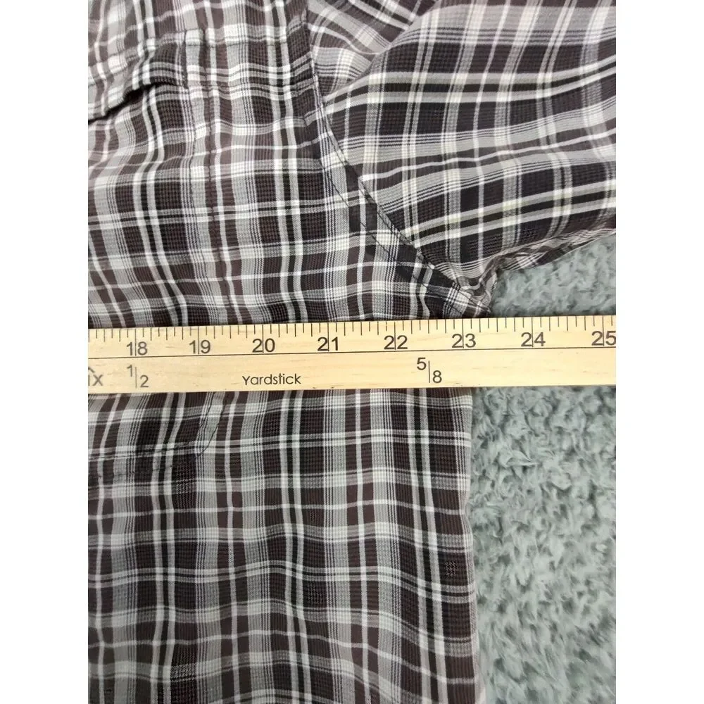 The North Face Shirt Men's L Brown Zip Chest Pocket Short Sleeve‎ Button Up